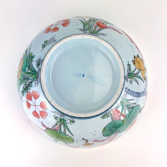 Vintage 10" Andrea by Sadek #6284 Porcelain Bowl Koi Fish & Underwater Flora - Picture 6 of 9